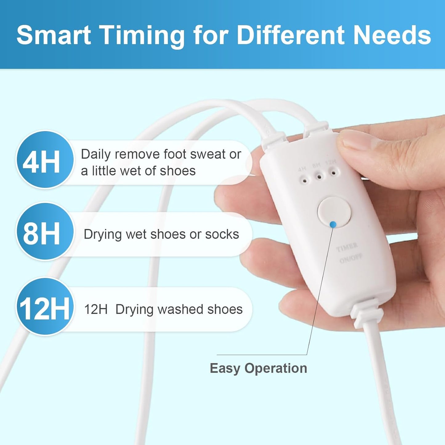 Electric Portable Shoe Dryer Warmer with Timer for Sneaker Socks Gloves Drying